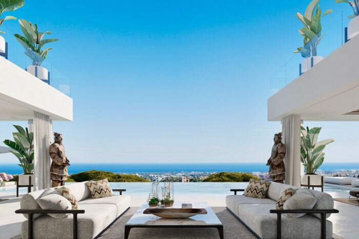 The Formal Lounge Terrace with its magnificent views towards the Mediterranean.