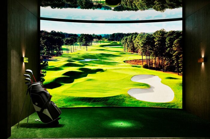 This state-of-the-art golf simulator allows you to play on any course in the world.